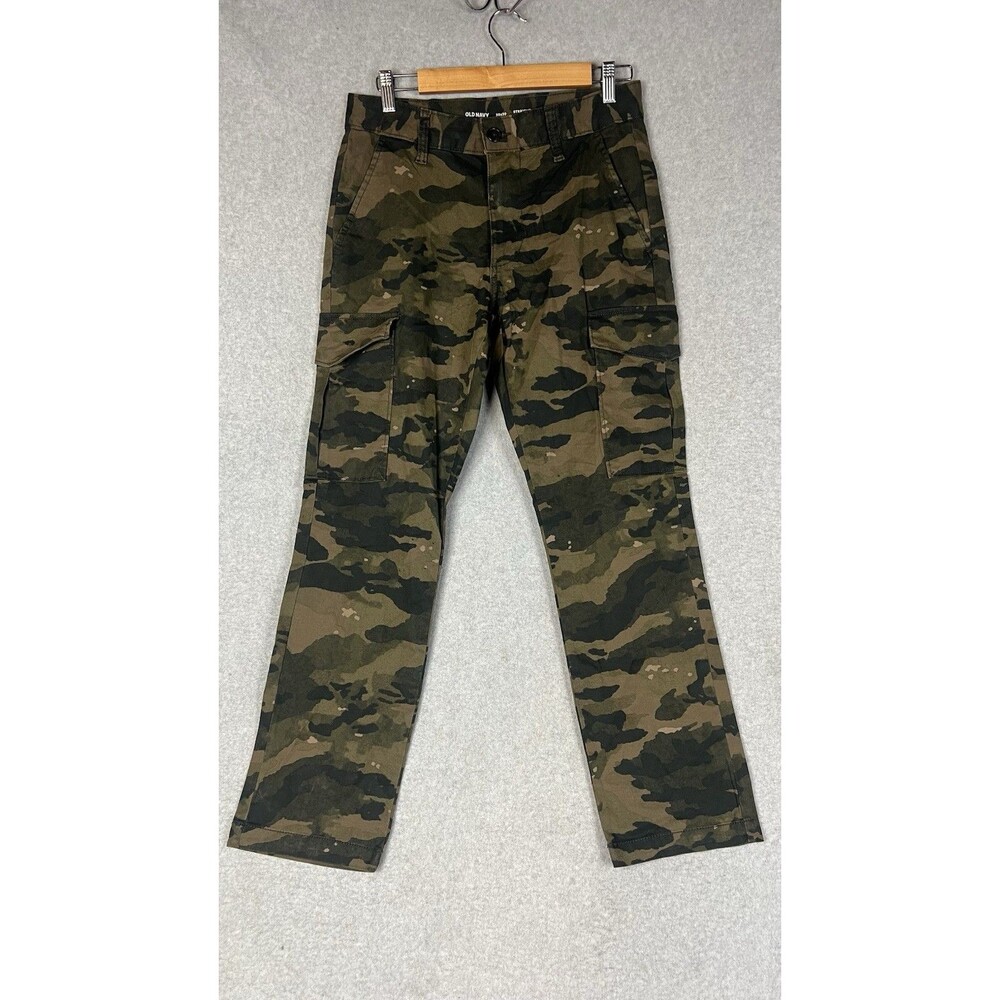 Old Navy Camo Cargo Pants Mens 30X30 Green Straight Built-In Flex Utility  NWT